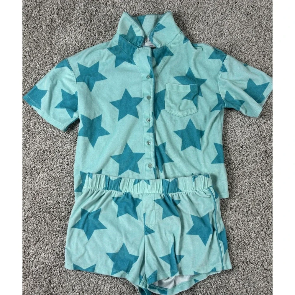 Art Class Girls Sleepwear - Lot Of 2 Sets - Short Sleeve Button Top Shorts 10/12
